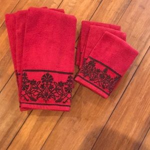 3 Embroidered hand towels & 3 wash cloths